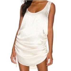 SNDYS x REVOLVE champagne sinch ruched side dress low back